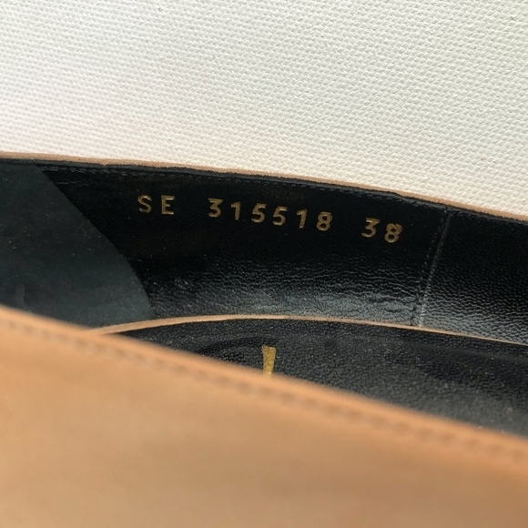 Yves Saint Laurent Tan Tribute Suede Patent Pumps - Picture 6 of 7